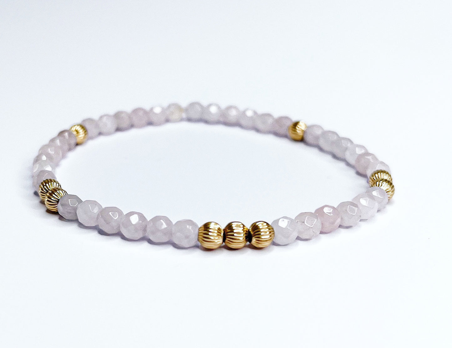 Rose Quartz corrugated bracelet