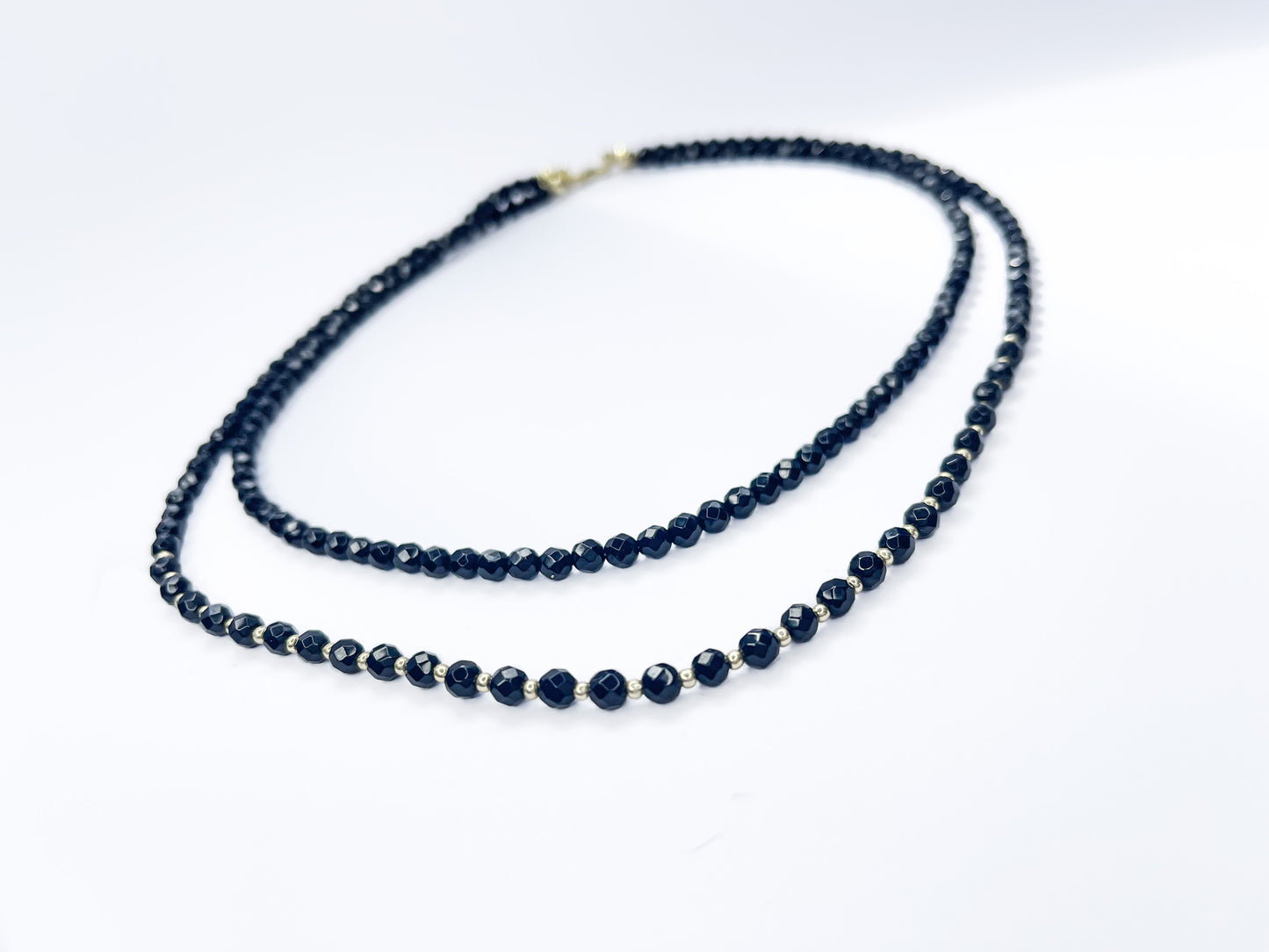 Black onyx layered necklace